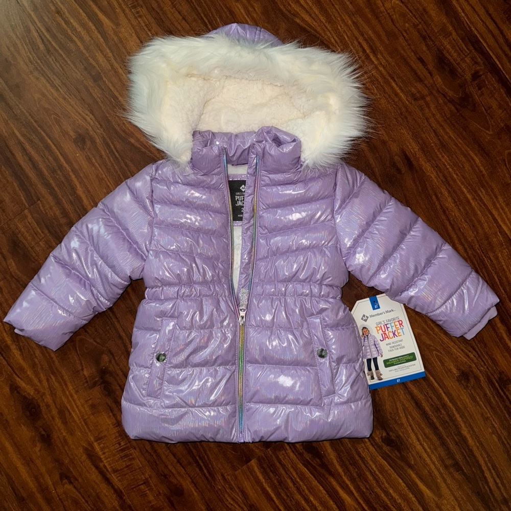 Members Mark Toddler Girl Puffer Jacket - 2T